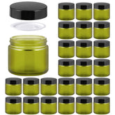 Bocal en verre vert 2oz de 11 Hoa Kinh avec couvercle noir, idéal pour les voyages.