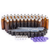 Bouteilles roll-on ambrées 11 Hoa Kinh 10 ml, protection UV et application douce.