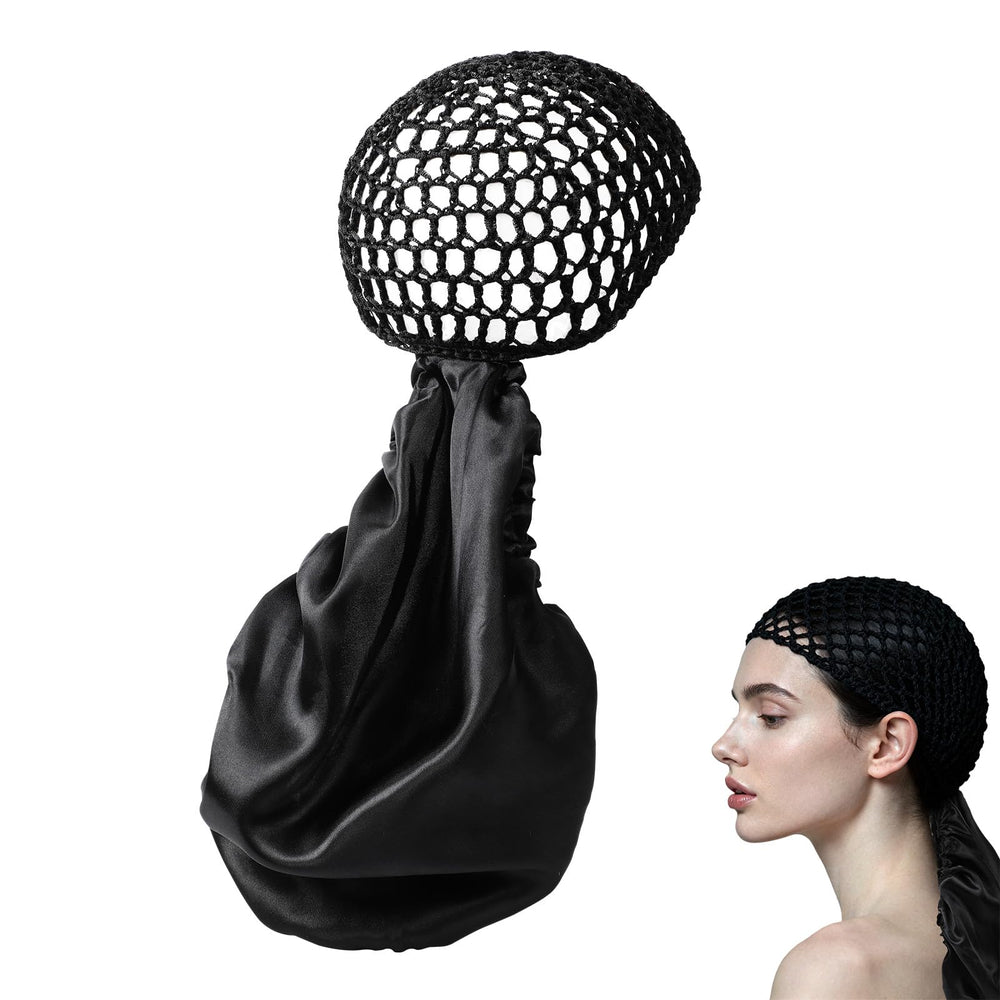 2en1-bonnet-wrap-cap-reversible design protège les boucles et ajoute du style.
