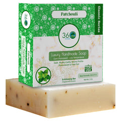360Feel Savon Patchouli artisanal, texture riche pour une expérience spa à domicile.