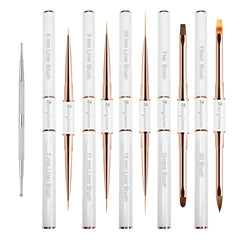 3zorqinron brosses nail art à double-face pour détails précis.
