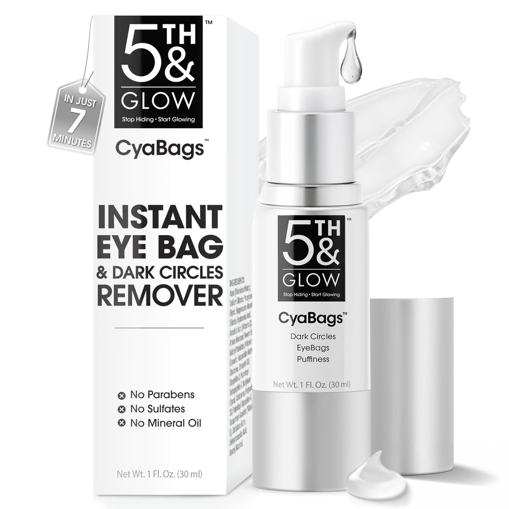 Sérum yeux 5th & Glow Cyabags dans sa bouteille prête à l’emploi pour un regard frais.