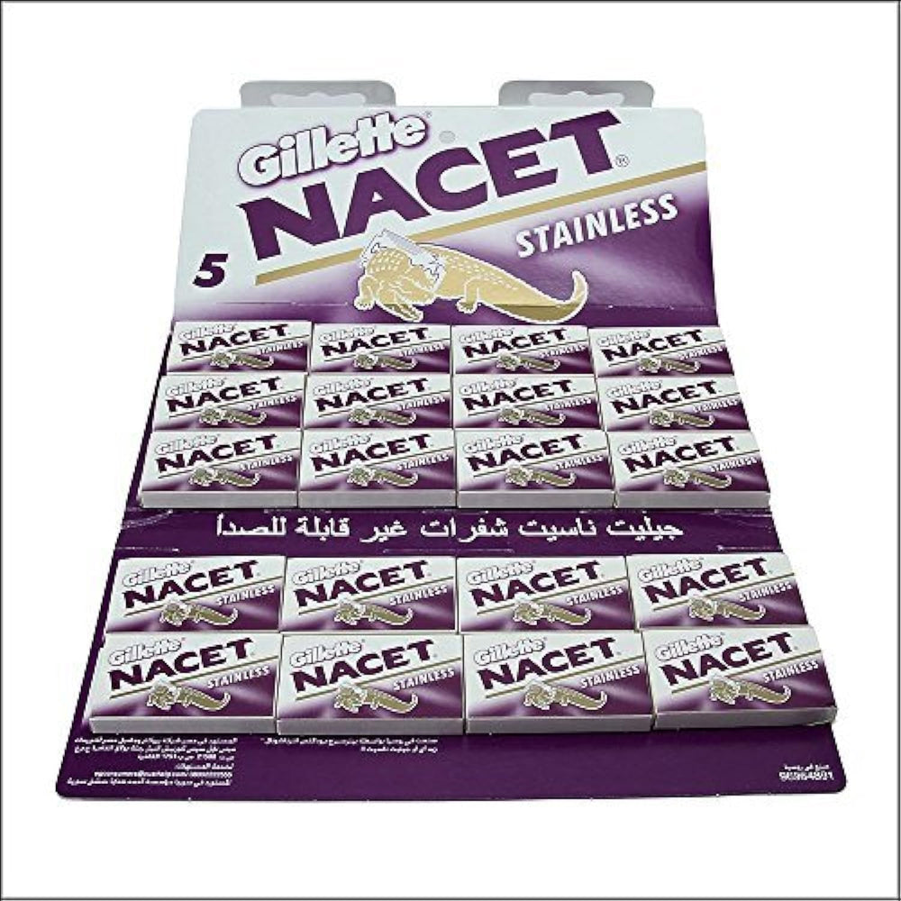 Lames NACET 7 O'Clock : paquet de 5 lames inox pour rasage net.