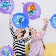 Tatouages pré-découpés océan par 91BALLOONS, application rapide et sans outil.