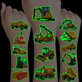 91TATTOOS tatouage lumineux véhicule de construction pour amusement nocturne et décor fête.