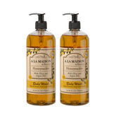 A LA MAISON Gel Douche Honeysuckle, bouteille pratique pour hydratation quotidienne.