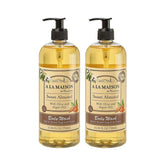 A LA MAISON gel douche à l’amande: flacon 750 ml, hydratation potentielle.