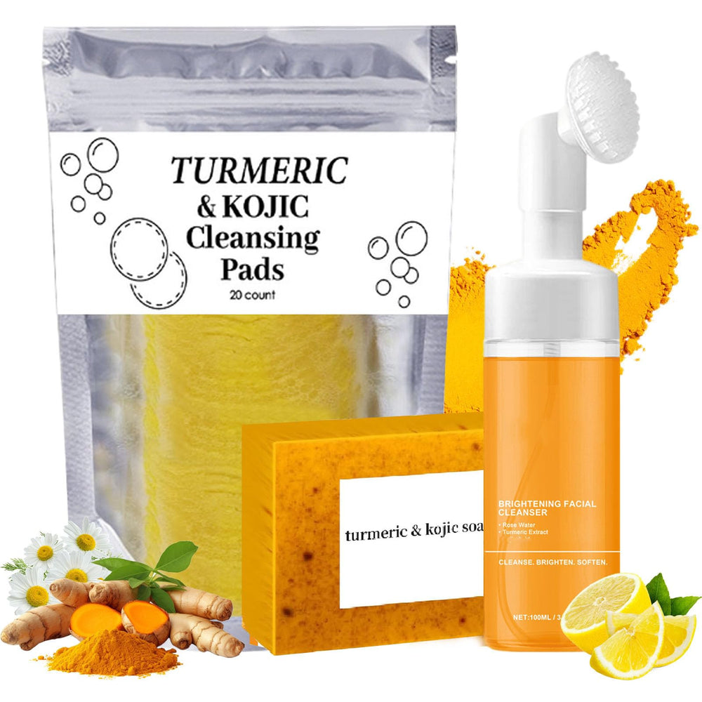 Ensemble Aacnre curcuma: coffret soin visage et corps, routine quotidienne
