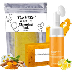 Ensemble Aacnre curcuma: coffret soin visage et corps, routine quotidienne