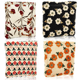 Abbylike sac maquillage velours côtelé fleurs: rangement chic pour cosmétiques quotidiens.