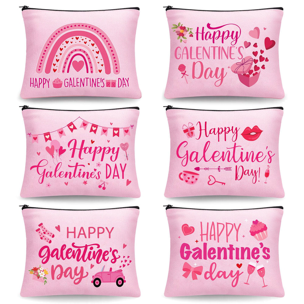 Abbylike sac maquillage Jour des Galentines – ensemble de six motifs pour assortir ses tenues et cadeaux.