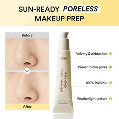 Applying Abib sunscreen under makeup for a clear finish