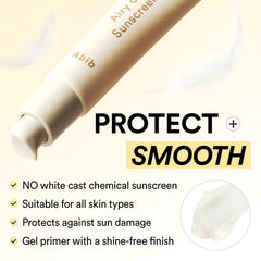 Texture of Abib Airy Clear Sunscreen Gel SPF30 provides feather-light feel