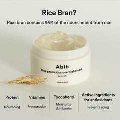 Ingrédients clés : riz et probiotiques présents dans Abib pour nourrir l’éclat.