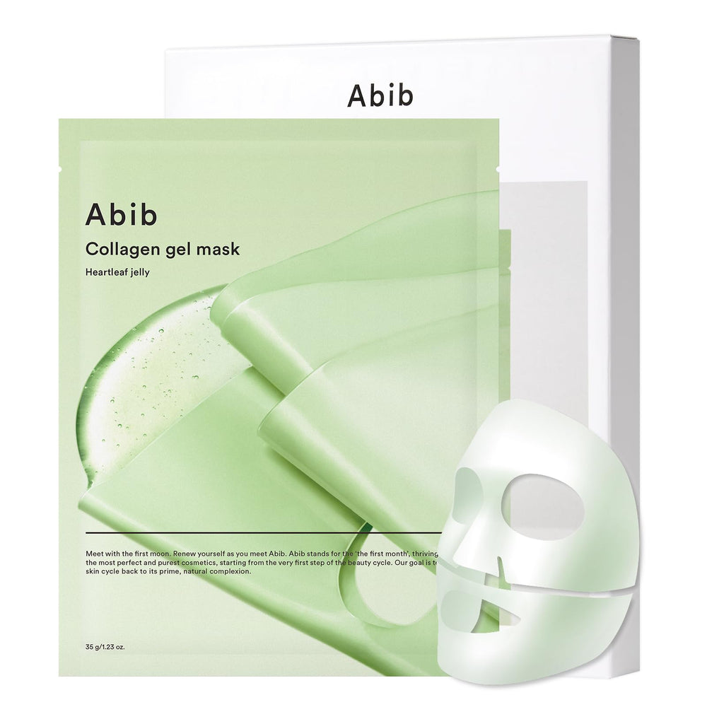 Masque Abib gel hydrogel collagène Centella asiatica, hydratation et apaisement.