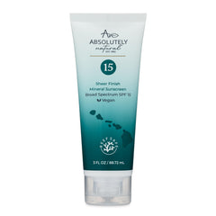 Absolutely Natural écran solaire minéral SPF 15 pour visage et corps, protection légère.