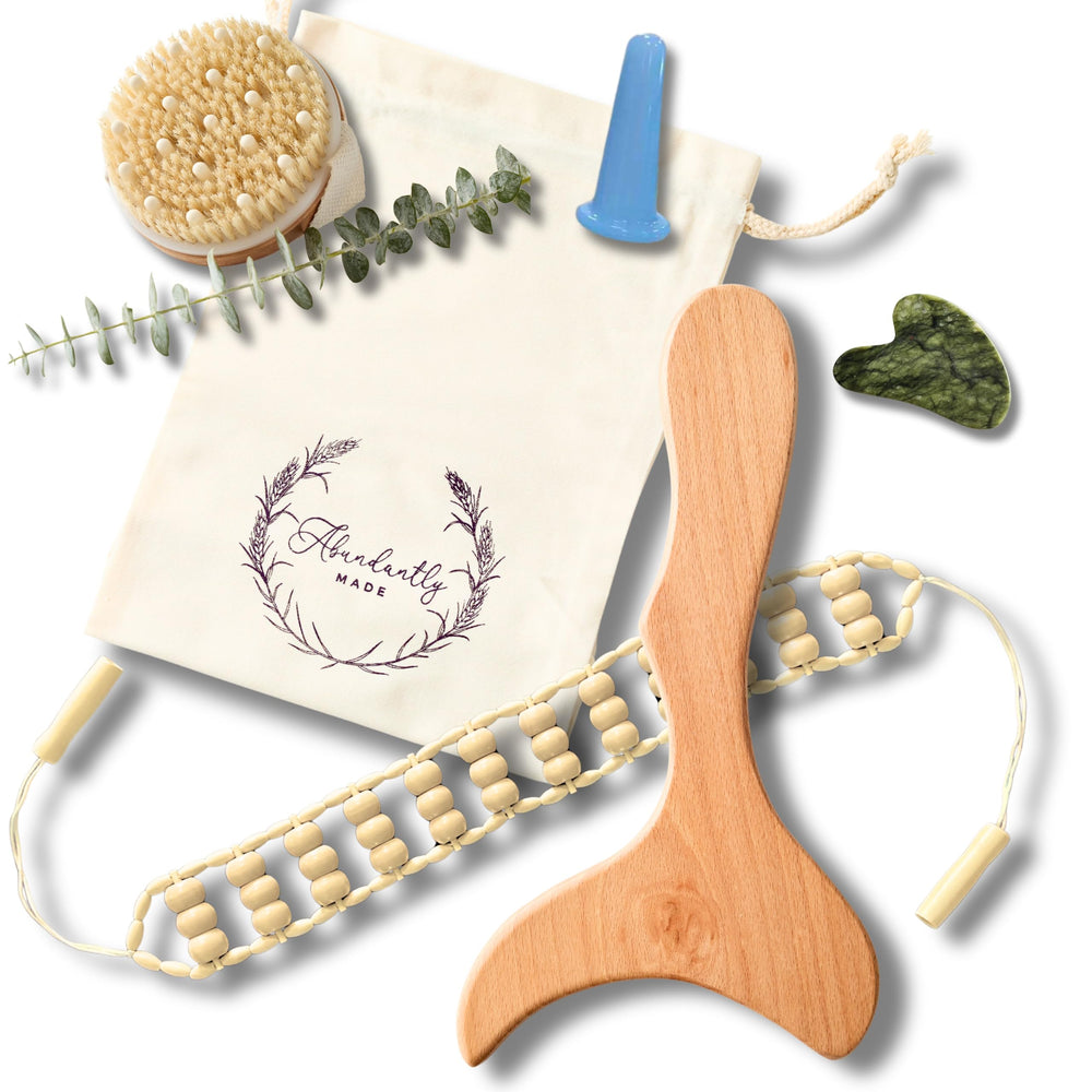 Abundantly Made Co. kit, brosse sèche; stimulation de la circulation et rituel de soin.