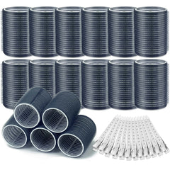 Acejoz rouleaux cheveux grands bleu nuit pour boucles volumineuses sans chaleur.