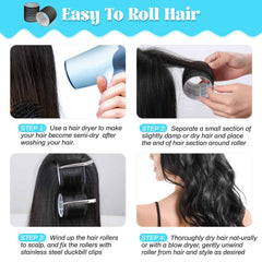 Rouleaux jumbo Acejoz de 2,3 pouces pour cheveux longs