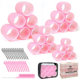 Acinnox ensemble de rouleaux auto-grippants 4 tailles pour coiffure sans chaleur.