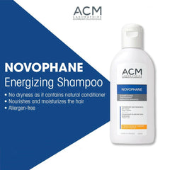 ACM Novophane, mousse onctueuse visible, nettoie en douceur les cheveux.