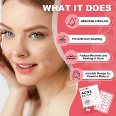 AcneGo patches hydrocolloïdes, ingrédients naturels apaisants pour le visage.