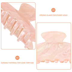 Pinces grandes ACO-UINT, blanc et rose, idéales pour cheveux épais et volumineux.
