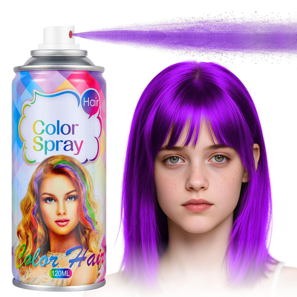 Acomler Spray Cheveux Violet Temporaire: couleur vive rapide et facile à enlever.