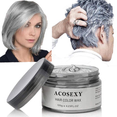 Acosexy coloration cheveux argent temporaire, couleur durable sans effet permanence