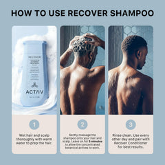 ACTIIV Recover Shampoing : massage du cuir chevelu, sensation de fraîcheur.