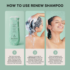 ACTIIV Renew – cheveux abîmés visibles, douceur et soin ciblé.