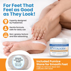 Appliquez Revitaderm 4D sur les pieds pour une peau plus douce.