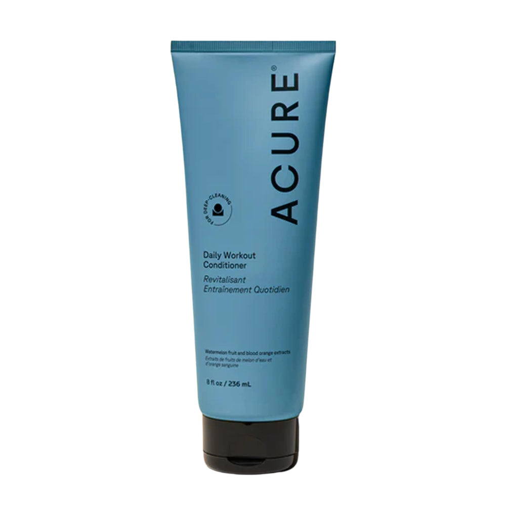 Acure Daily Workout Conditioner – bouteille illustrant une hydratation légère pour tous types de cheveux.