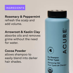 Acure formule menthe et romarin, rafraîchit sans eau.