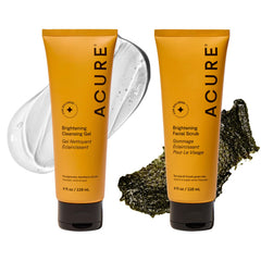 Acure gommage brillant texture — exfolie en douceur et révèle une peau lisse.