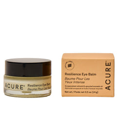 Acure Resilience Eye Balm emballage élégant favorisant l'utilisation quotidienne.