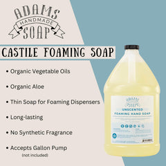 Utilisation du savon mousse Adams pour mains au quotidien sans parfum.