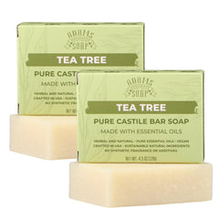 Savon Adams Tea Tree Castile, barre de 4,5 oz, hydratant et purifiant.