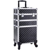 Valise Adazzo-maquillage motif diamant noir idéale pour un rangement élégant.