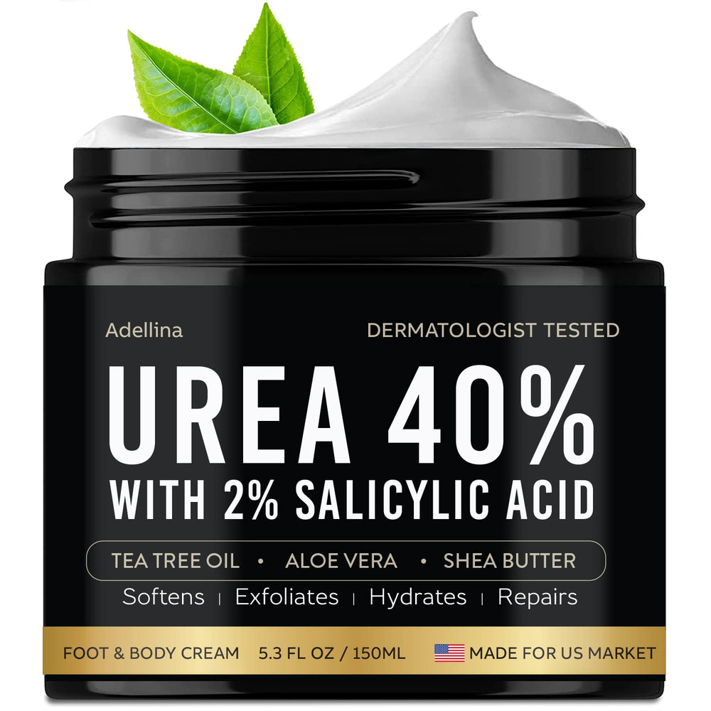 Adellina Urea 40% foot cream jar for deep moisturization of dry, cracked feet.
