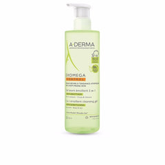 A-Derma Exomega Gel Emollient, bouteille 500ml, hydratation douce pour peaux sensibles.