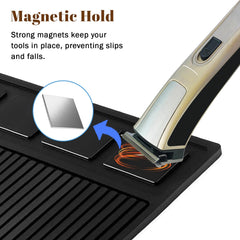Adevar tapis barbier magnétique tondeuses précision, accès rapide dans les espaces compacts.
