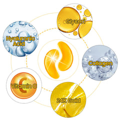 Masque Adofect yeux or 24k, emballage individuel pour une hygiène renforcée.