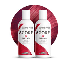 Adore coloration semi-permanente 064 rouge rubis – teinte durable jusqu’à 4 semaines.