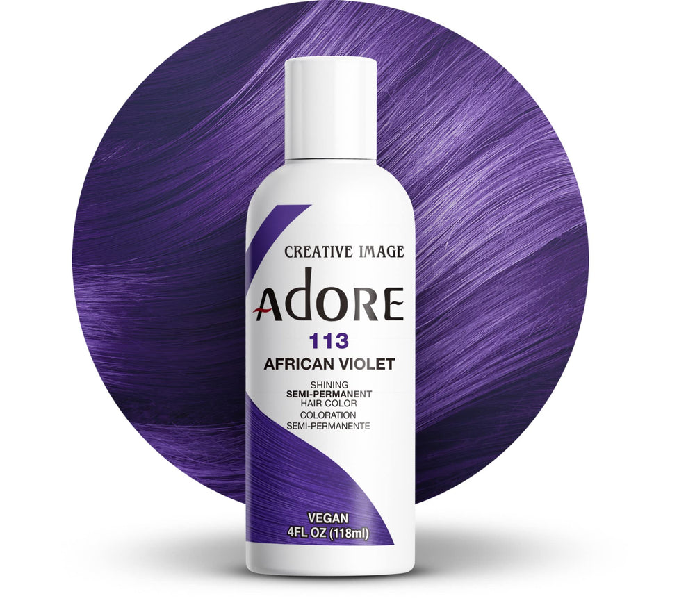 Adore couleur violet africain — bouteille prête à l’emploi et teinte riche.