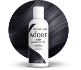 Bouteille Adore Coloration Cheveux Noir Velours prête à l’emploi, couverture intense.