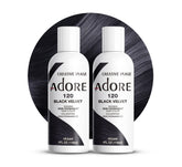Adore couleur semi-permanente Noir Velours — bouteille prête à l’emploi pour une couleur durable.