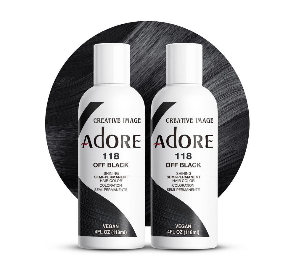 Adore Coloration Off-Black Bouteille: couleur riche et couverture homogène.