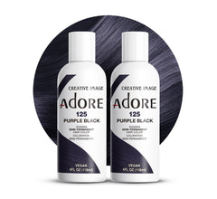 Adore Coloration Semi-Permanenté 125 Violet-Noir – bouteille prête à l'emploi, application rapide.