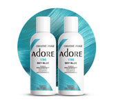 Adore bleu ciel couleur semi-permanente, bouteille 2 packs prête à l’emploi, rendu vibrant.